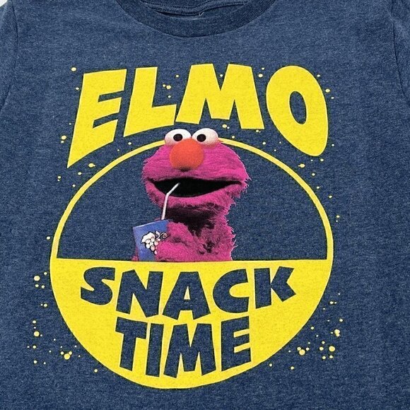 NEW Sesame Street Elmo Graphic Tee T-Shirt Shirt Sleeve Kids Size 7 Snack Time - Picture 2 of 4